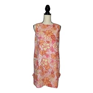Lilly Pulitzer Dress Vintage Hereon There Shift Front Pockets Sleeveles Size S